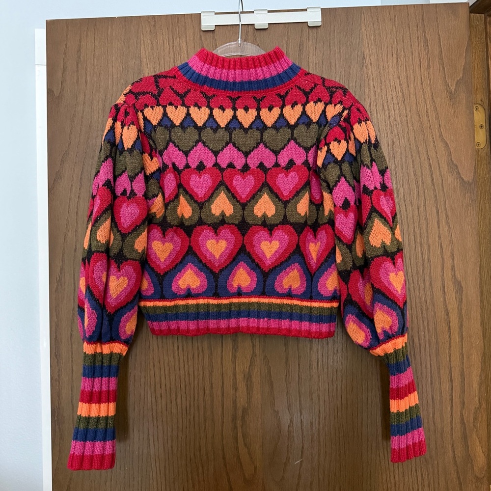 FARM Rio Multicolor Heart Pattern Sweater - Picture 4 of 10
